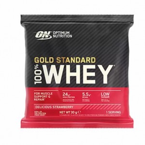 Optimum Nutrition Gold Standard 100% Whey Powder Sachets Delicious Strawberry 1 sachet (30 grams) Portugal | GUSICN457