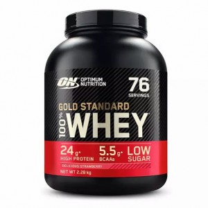 Optimum Nutrition Gold Standard 100% Whey Protein Powder Delicious Strawberry 2.28 kg (76 Servings) Portugal | PJCOSU847