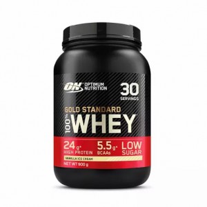 Optimum Nutrition Gold Standard 100% Whey Protein Powder Vanilla Ice Cream 900 grams (30 Servings) Portugal | THKWRD543