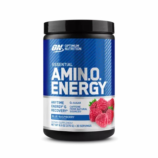 Optimum Nutrition ESSENTIAL AMIN.O. ENERGY® Blue Raspberry 0.6 lb (30 Servings) Portugal | PYSBOW321