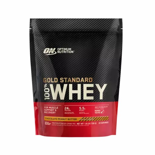 Optimum Nutrition GOLD STANDARD 100% WHEY™ Chocolate Peanut Butter 1.5 lb (22 Servings) Portugal | MOICTU614