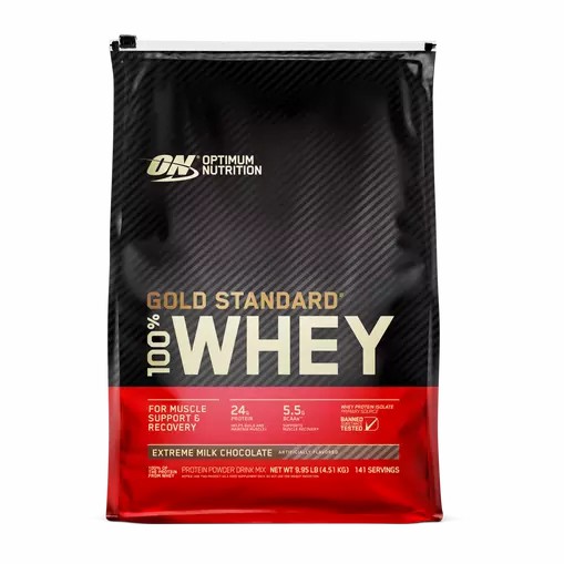 Optimum Nutrition GOLD STANDARD 100% WHEY™ Extreme Milk Chocolate 10 lb (141 Servings) Portugal | FPODML267