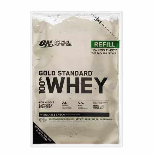 Optimum Nutrition GOLD STANDARD 100% WHEY™ Recyclable Refill Bag Vanilla Ice Cream 2 lb (29 Servings) Portugal | UHVIXL862