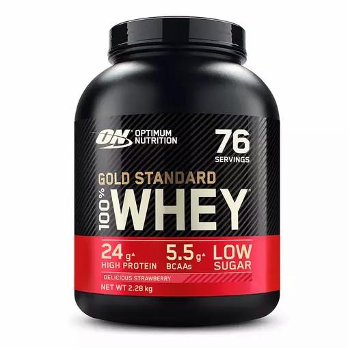 Optimum Nutrition Gold Standard 100% Whey Protein Powder Delicious Strawberry 2.28 kg (76 Servings) Portugal | PJCOSU847