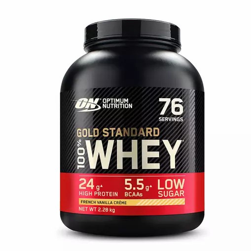 Optimum Nutrition Gold Standard 100% Whey Protein Powder French Vanilla 2.28 kg (76 Servings) Portugal | SFGUJH431