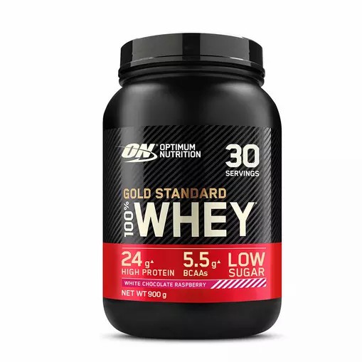 Optimum Nutrition Gold Standard 100% Whey Protein Powder White Chocolate Raspberry 900 grams (30 Servings) Portugal | YHZSMQ710