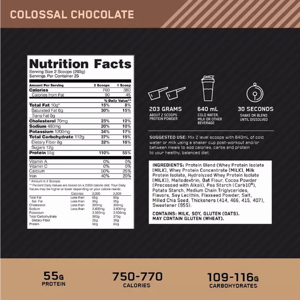 Optimum Nutrition Gold Standard Gainer Chocolate 4.67kg Portugal | YCZLJD418