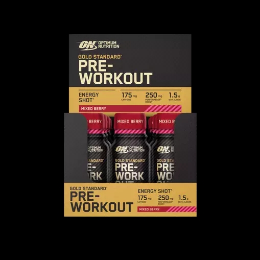 Optimum Nutrition Gold Standard Pre-Workout Shot Mixed Berry 720 ml (12 pieces) Portugal | ENSOQY278