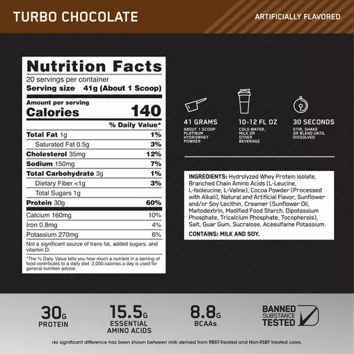 Optimum Nutrition PLATINUM HYDROWHEY™ Turbo Chocolate 1.8 lb - Notify me Portugal | JSCGWR230