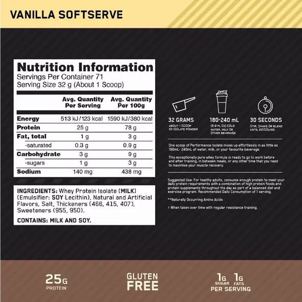 Optimum Nutrition Performance Isolate Vanilla 2.27kg Portugal | ECBJQM198