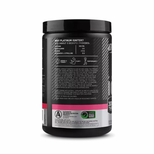 Optimum Nutrition Platinum Igniter Berry Lemonade Blast 0.84 lb (20 Servings) Portugal | DYKBLM401