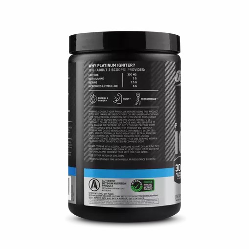 Optimum Nutrition Platinum Igniter Blue Raspberry Freeze 0.84 lb (20 Servings) Portugal | MZQNCF328