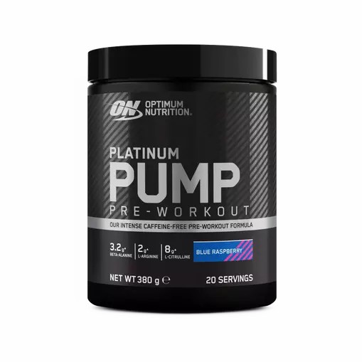 Optimum Nutrition Platinum Pump Pre-workout Blue Raspberry 380 grams (20 Servings) Portugal | OCDQIL937