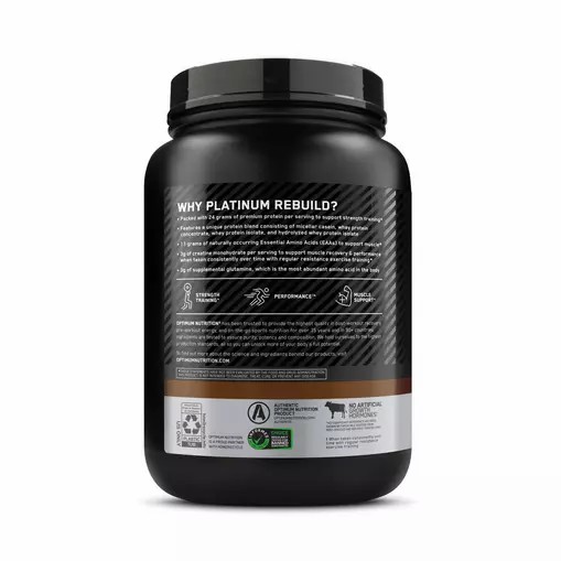 Optimum Nutrition Platinum Rebuild Dark Chocolate 1.67 lb (20 Servings) Portugal | DVHYFX507