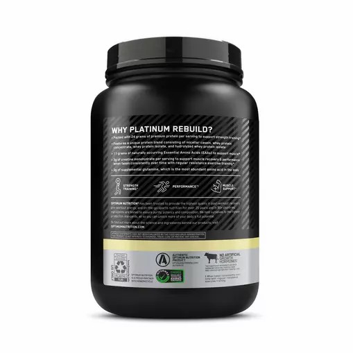 Optimum Nutrition Platinum Rebuild Vanilla Buttercream 1.63 lb (20 Servings) Portugal | BATOER631