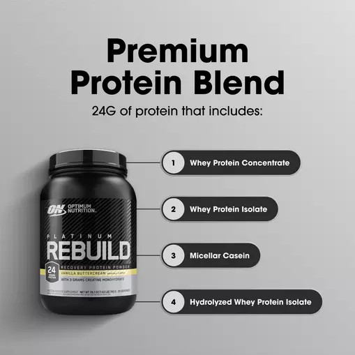 Optimum Nutrition Platinum Rebuild Vanilla Buttercream 1.63 lb (20 Servings) Portugal | BATOER631