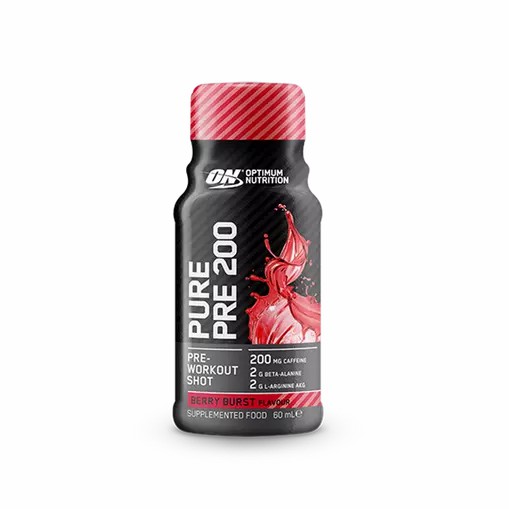 Optimum Nutrition Pure Pre 200 Pre-Workout Shot Berry 60ml (12 shots) Portugal | WKHRYG356