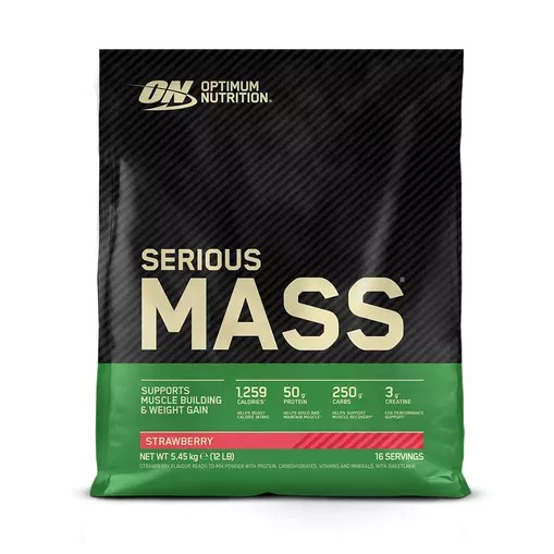 Optimum Nutrition Serious Mass Gainer Strawberry 5.45 kg (16 Servings) Portugal | LNIHMC176